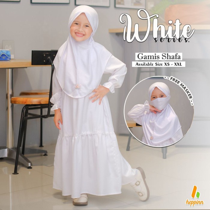 TERMURAH Gamis Anak Putih, Seragam Manasik Sekolah, Dress Anak Shafa /SERAGAM SEKOLAH/KEMEJA
