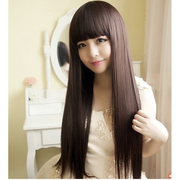 Terlaris Wig Wig Rambut Palsu Wanita Panjang Lurus Fashion Korea