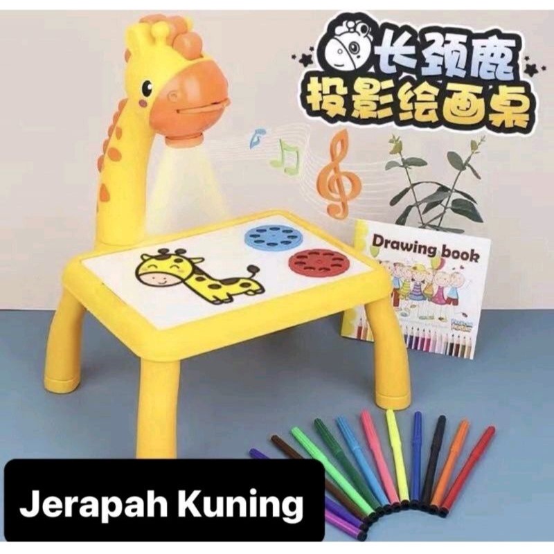 LPA MEJA BELAJAR ANAK GAMBAR PROYEKTOR EDUKASI ANAK JERAPAH BESAR FFQ
