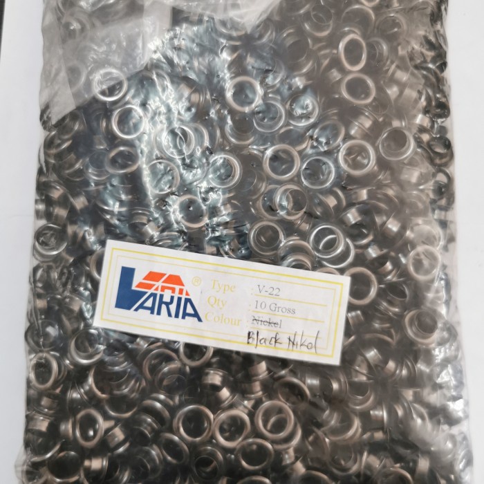 

Terlaris Mata Ayam 22+Ring / Mata Eyelet 8Mm / Ma-3014 Blacknikel/10Gross