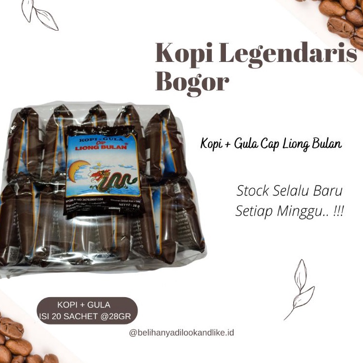 

[KODE PRODUK GSBUZ7076] Kopi Gula Liong Bulan Kopi legend Khas Bogor Enak Murah dan Halal