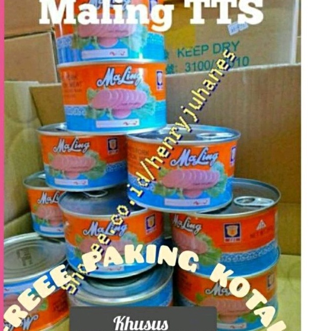 

[KODE PRODUK 06COO5887] 397 MALING TTS CANNED HAM PORK LUNCHEON MEAT / maling babi / daging babi kaleng ukuran kaleng besar