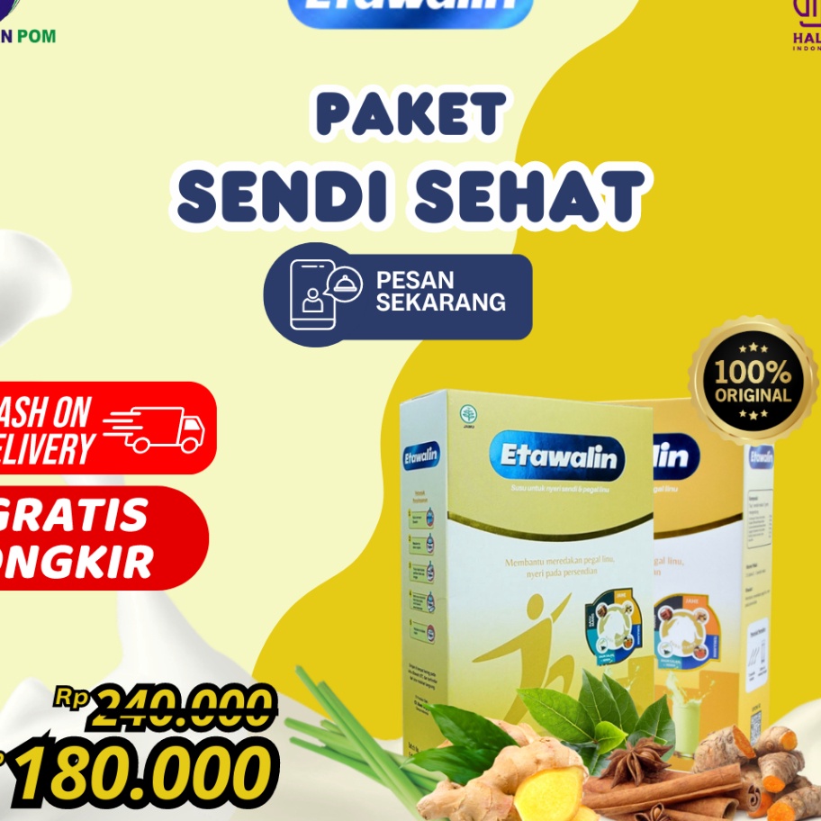 

YVWT6859㊤ Paket 2 Box Etawalin - Minum 2X Sehari, Nyeri Sendi dan Tulang Tidak Kambuh Lagi Dengan Susu Etawa Berkhasiat, Susu Memperkuat Kepadatan Tulang, Susu Meningkatkan Daya Tahan Tubuh, Susu Asam Urat, Susu Sendi, Susu Nyeri Sendi, Susu Pegal Lini,