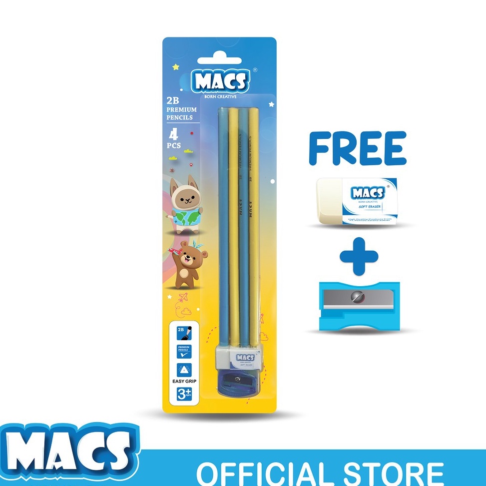 

[KODE PRODUK EK7BQ6798] MACS Pensil 2B Premium Segitiga 4CT