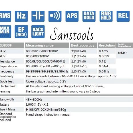 Sanwa CD800F electric multi tester digital multimeter avometer CD 800F