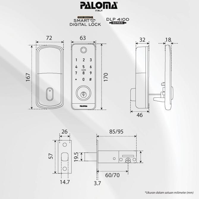 PALOMA DLP 4101 DIGITAL LOCK DEADBOLT SMART HOME DOOR KUNCI PINTU WIFI