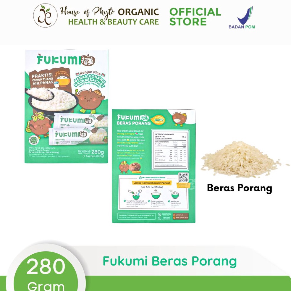 

Model Baru.. Phyto Organic Fukumi Beras Porang 280g FVT