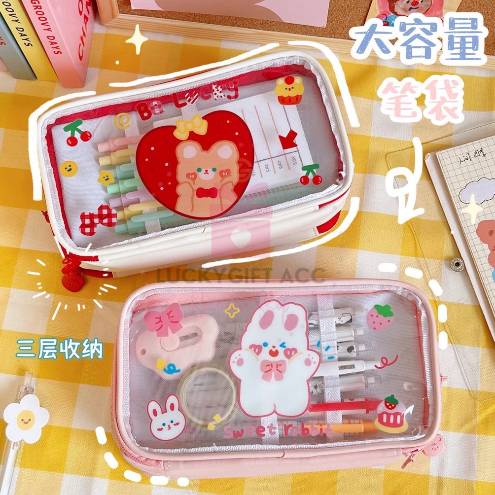 

Modis.. KOTAK PENSIL ANIMAL / TEMPAT PENSIL ANAK AESTHETIC TRANSPARANT MOTIF KARTUN JEPANG BEAR BUNNY PENCIL CASE 0AB