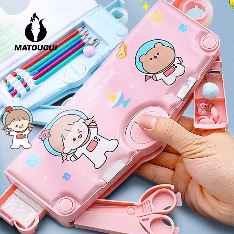 

Modis.. MATOUGUI - Kotak Pensil/Tempat Pensil Bahan Plastik Multifungsi Untuk/Multifungsi Kotak Penyimpanan Alat Tulis /Kartun Lucu Tempat Pensil/Tempat Pensil Astronot Untuk Motif Unicorn GGR