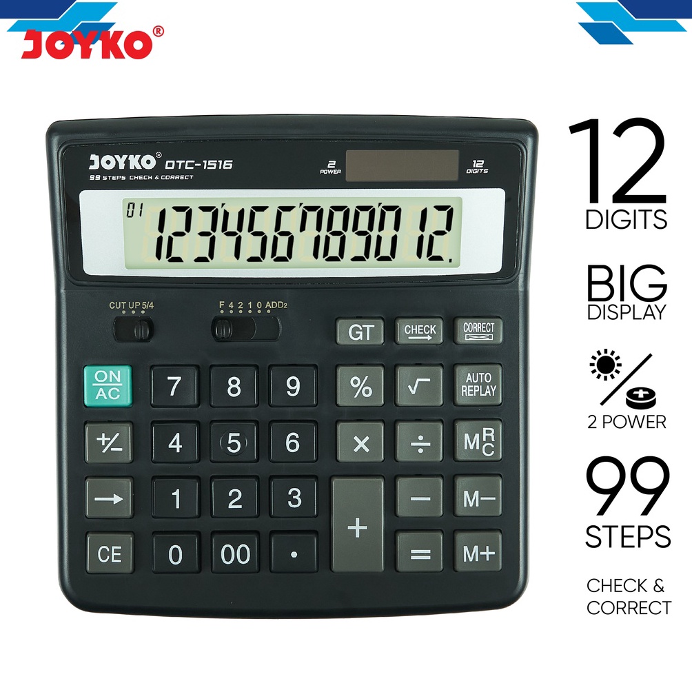 

Super Promo.. Calculator Kalkulator Joyko DTC-1516 12 Digits Check Correct 90