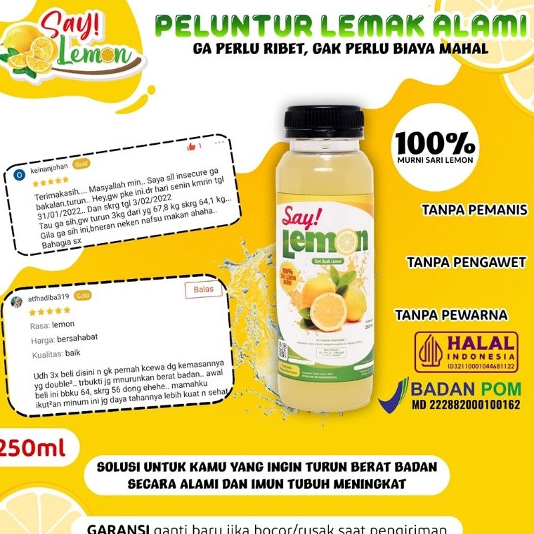 

>D2289) ⭐⭐⭐⭐⭐ Saylemon 250ml BPOM Sari Jus juice Air Lemon Peras Asli Ori Original 100% Murni Fresh Segar Sehat Menyehatkan Daya Tahan Tubuh Diet Detox Detoks Langsing Pelangsing Melangsingkan Vitamin C bukan lemovita