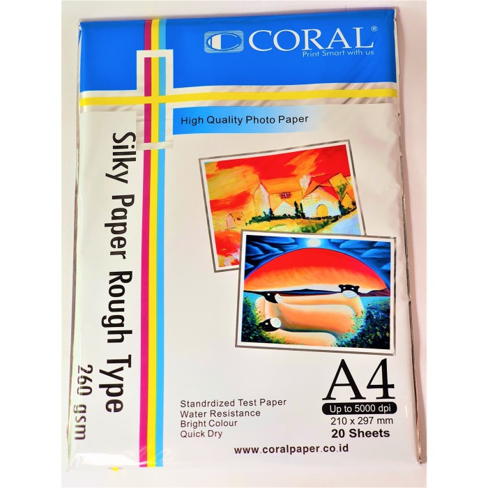 

Terlaris Kertas Foto Silky A4 260 Gram Coral Glossy Photo Paper Kulit Jeruk