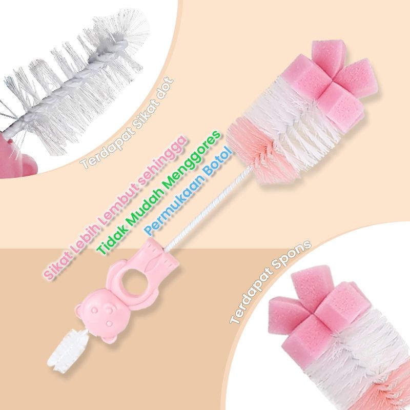 Zippy Bottle Brush Sikat Botol Beruang 2in1 Ok-526