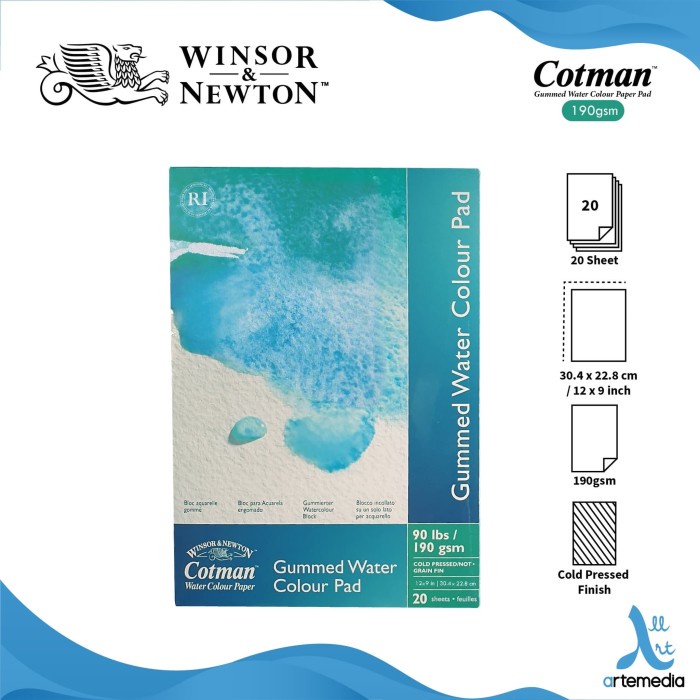 

Terlaris Kertas Cat Air Cotman 12X9Inch 190Gsm Watercolor Pad