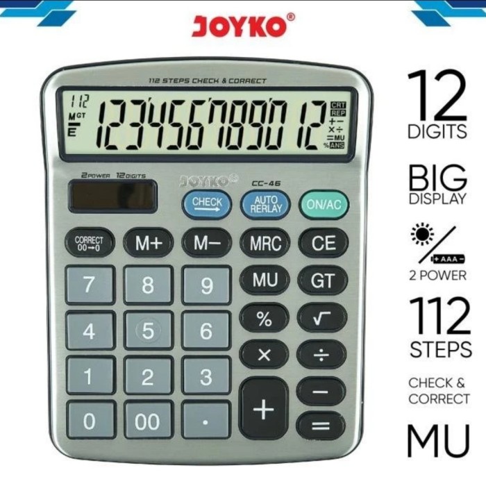 

Terlaris Joyko Cc-46 Check & Correct Calculator Kalkulator Bisa Cek Ulang Cc46