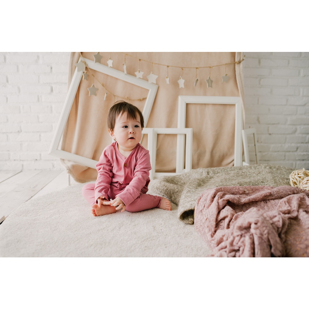 Kottonville Piyama Sets Suki -Dusty Rose (Size: 3-6M)
