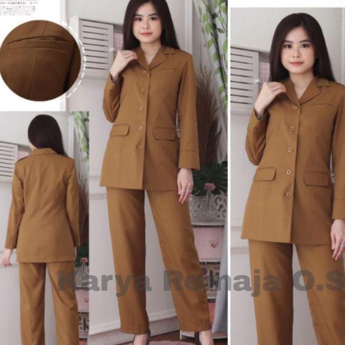 Setelan Seragam Pns Wanita Pdh Pemda Wanita Baju Dinas Pns Khaki Tua