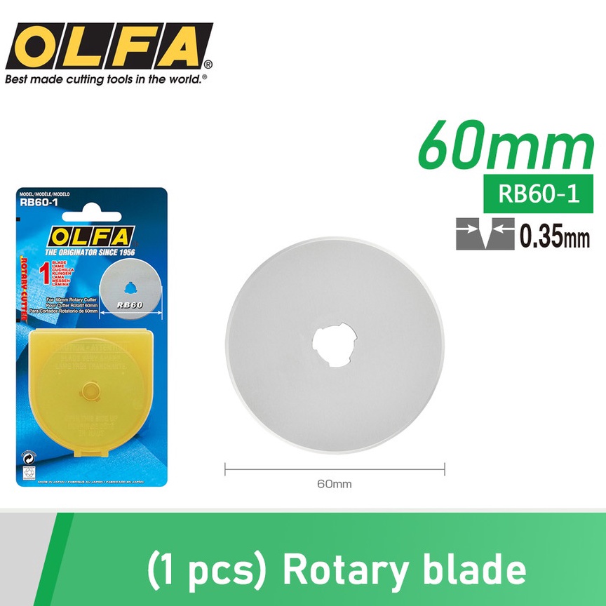 

Terbaru.. Olfa RB60 Refill Rotary Cutter 60 mm Spare Blade dia 60mm RB60-1 (1pcs pack) TAZ