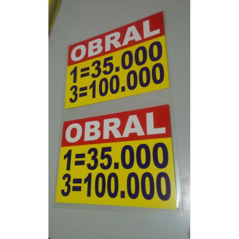 

Dijamin Ori>/ KERTAS TULISAN LAMINATING / KERTAS HARGA BANDROL / NAMETAG HARGA JUALAN / KERTAS OBRAL HARGA JUALAN
