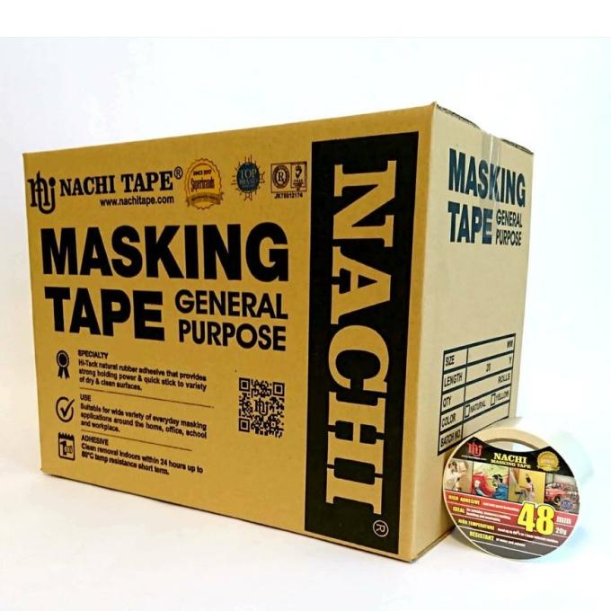 

Isolasi Kertas / Masking Tape Nachi 48 mm x 20 yard 1 DUS / 48 ROLL