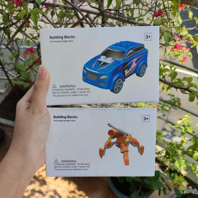 MINISO ROBOT CAR BUILDING BLOCK MAINAN ANAK BONGKAR PASANG LEGO