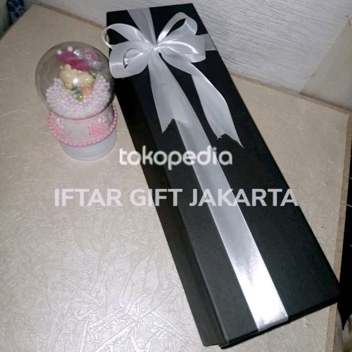 

Terlaris Gift Box Kotak Botol Kado Wine Uk 10X10X35 Cm/ Kotak Botol Wine Silver