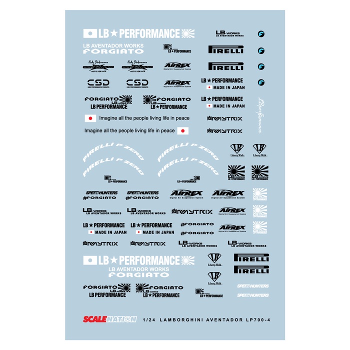 PROMO LAMBORGHINI AVENTADOR LP700-4 LIBERTY WALK 1/24 CUSTOM DECAL TERBARU