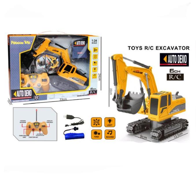 Sale Mainan Remote Control Excavator Truk Konstruksi Beko 360 Derajat Termurah