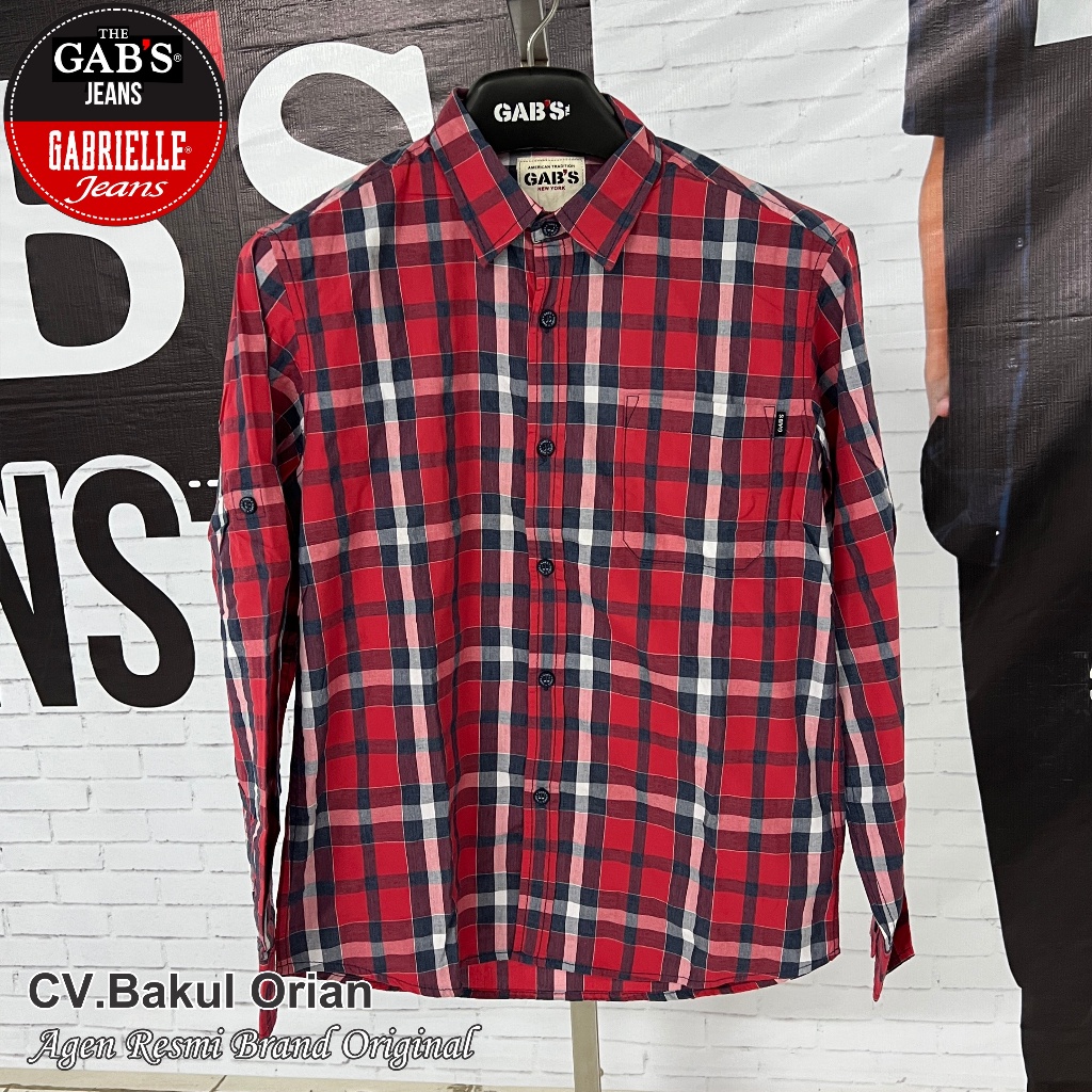 Kemeja Pria Gab's Gabrielle GBL Original Size S Reguler - HA02544RS-S