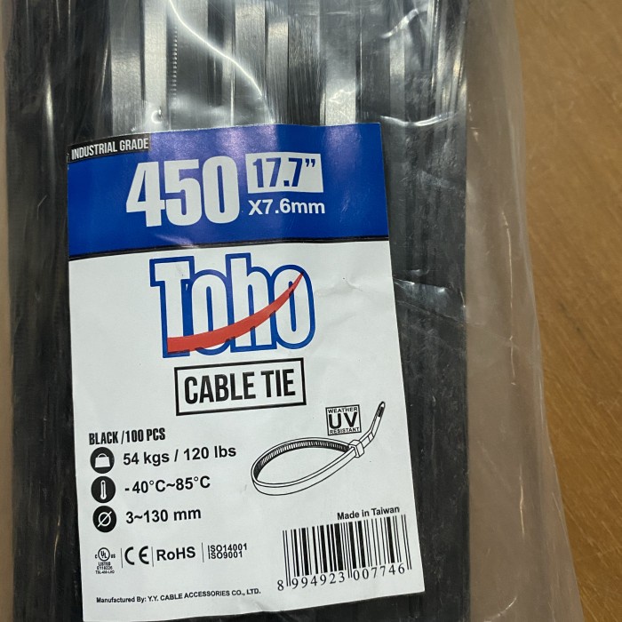 

Kabel Ties/ Zip Ties 45Cm Warna Hitam Toho