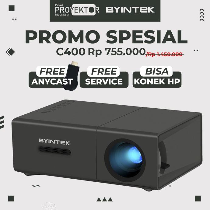Trend Promo Proyektor C400 Wifi Byintek | Proyektor Mini Original Terbaik