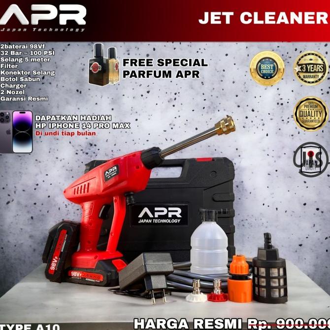 CODMesin cuci motor mobil APR JAPAN A10 jet cleaner steam cordless 99V