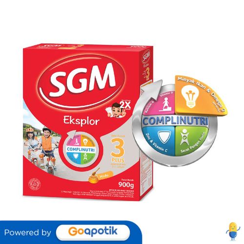 

SGM EKSPLOR 3+ SUSU BUBUK ANAK USIA 3-5 TAHUN RASA MADU 900 GRAM BOX