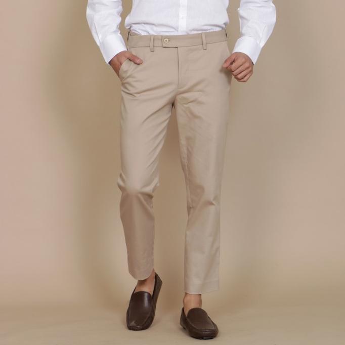 BlueButton Smart Ankle Pants Slim Fit Celana Formal - Khaki