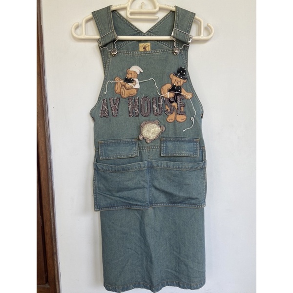 Jumpsuit rok bear anak | Baju monyet rok motif beruang anak