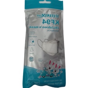 Masker Anak KF94 EVO IZIN KEMENKES RI Premium UTAMA Emboss U isi 10Pcs 4PLY Tebal IMPORT Premium Qua
