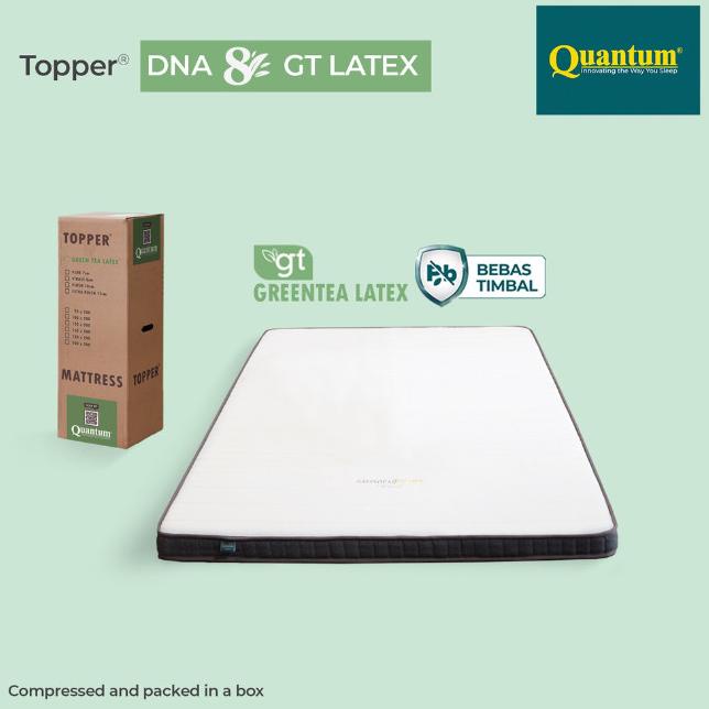 Quantum Topper Greentea Latex DNA 8 Cm 120x200 Cm Alas Kasur