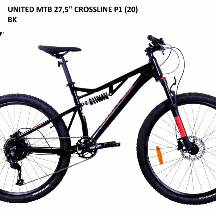 Terlaris (Khusus Gojek) Sepeda Mtb 27,5" United Crossline P1 Full Sus