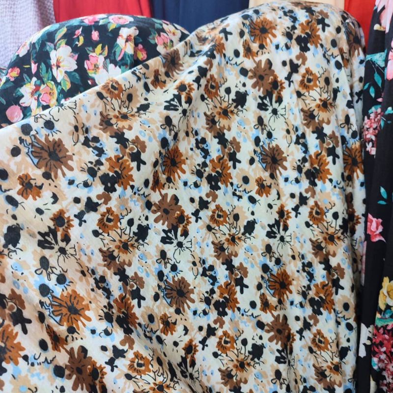 Kain katun silky  | bahan katun -  Kain silky motif - bahan Lembut