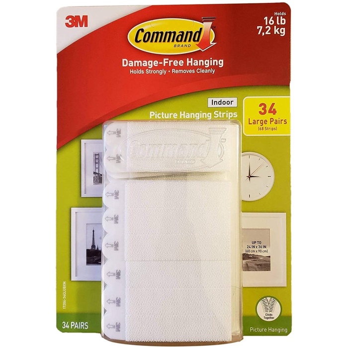 

Aurealiamall 3M Command 34 Pairs Large Picture Hanging Strips