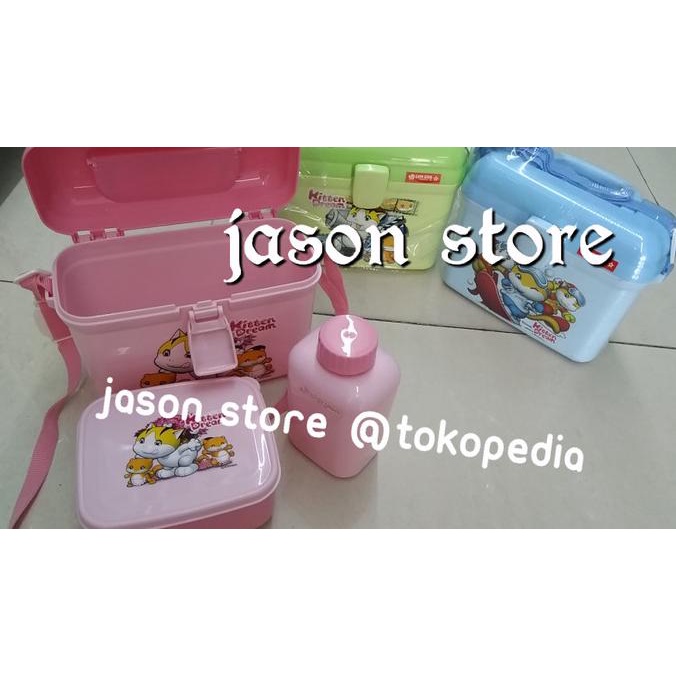 Kotak makan anak set lion star/Pinky school box lion star SB-21