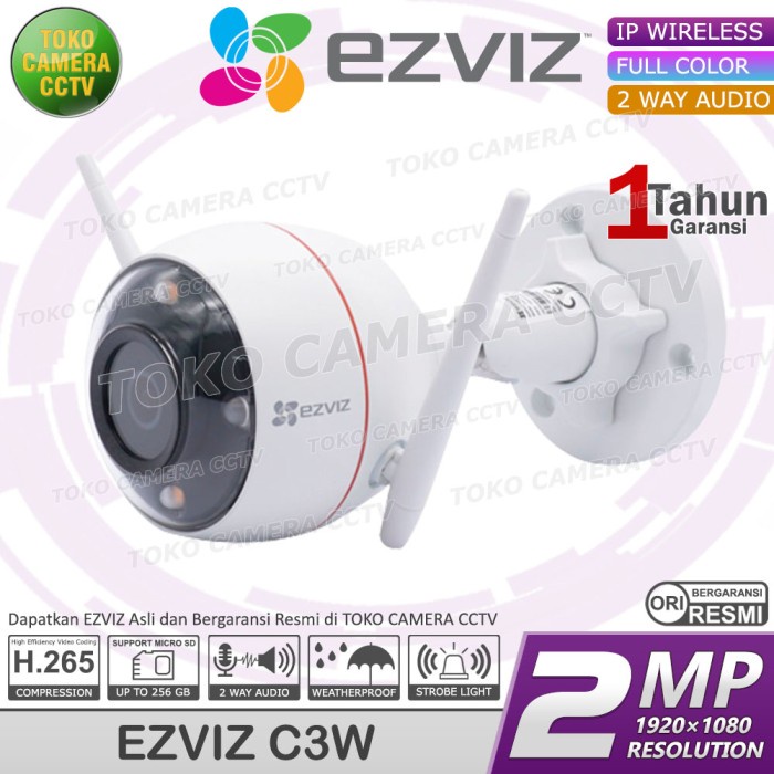 CCTV WIFI KAMERA IP CAMERA EZVIZ C3W 1080p COLOR CCTV WIRELESS OUTDOOR