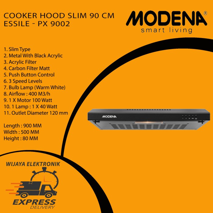 Terlaris Exhaust 90Cm Modena Px9002 / Cooker Hood Modena Px9002
