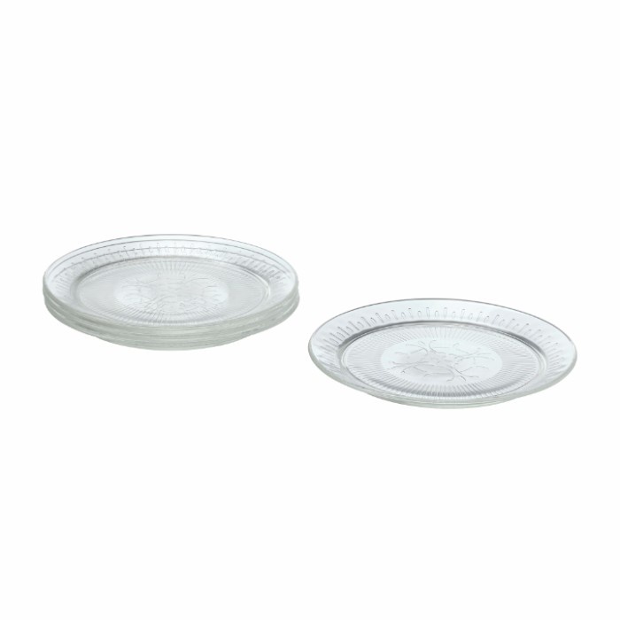 Peralatan Dapur - Piring Bening Cantik Premium Kecil, kaca bening/berpola, 20 cm