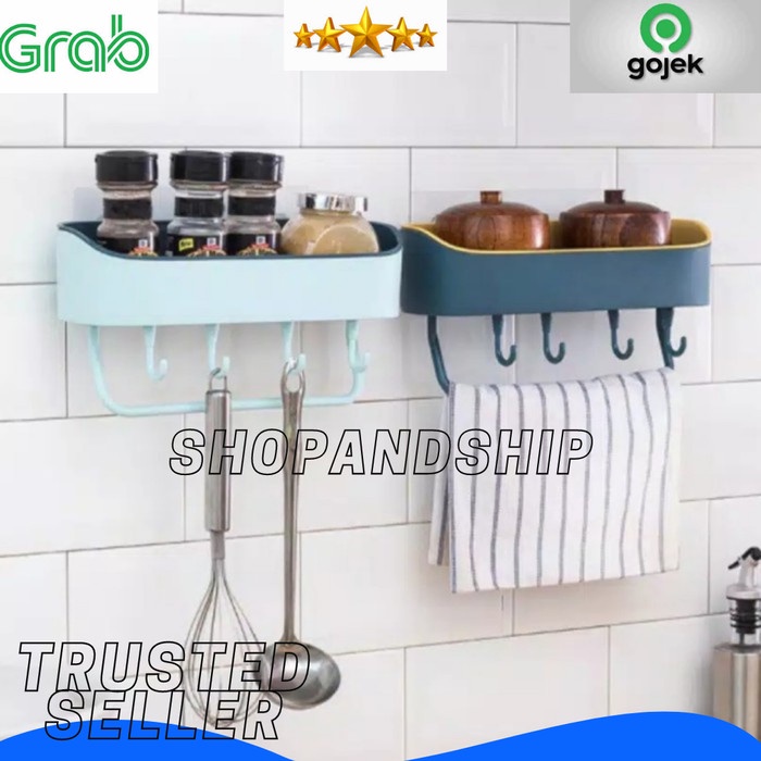 Rak penyimpanan peralatan dapur / Rak gantung multifungsi