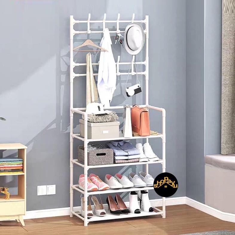 Sale [Jr-06] Rak Gantungan Baju Hanger Serbaguna Tas Stand Hanger Rak Sepatu Penyimpanan Topi Rak Pa