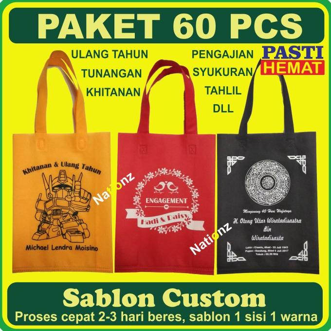 

Siap!!! COD Tas tahlil yasin 40hari spunbond 25x35x8 +sablon1sisi1warna