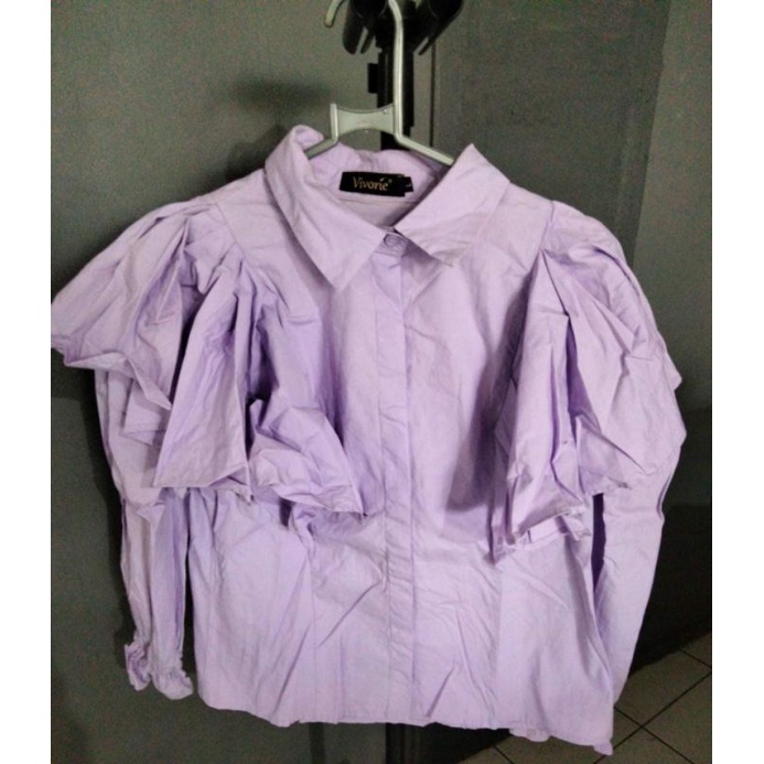 kemeja wanita ungu