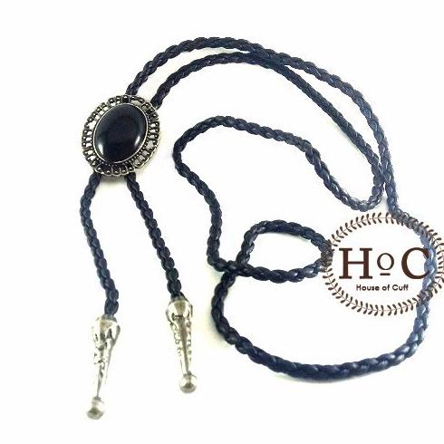 DASI BOLO TIE CIRCLE BLACK GEM BOLO