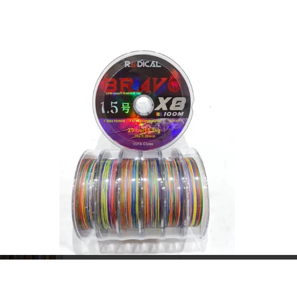 Bestseller Senar Pe X8 Radical Bravo 100 Meter Connecting